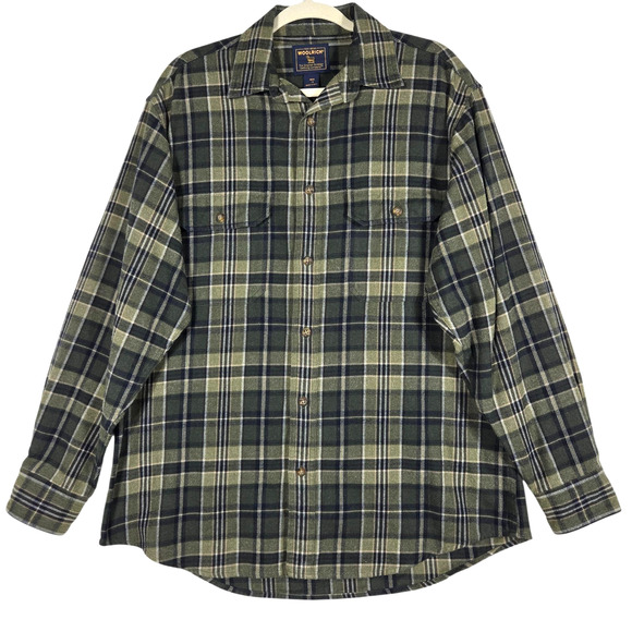 Woolrich Other - Woolrich Shirt Mens Medium Green Plaid Flannel Workwear Utility Outdoor Hiking
